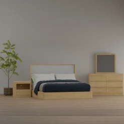 Aiden California King Bed, Dresser, Mirror, Night Stand
