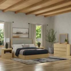 Aiden California King Bed, Dresser, Mirror, Night Stand