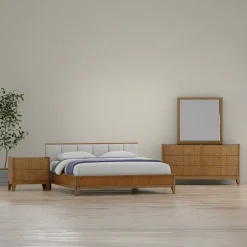 Amalie Eastern King Bed, Dresser, Mirror, Nightstand