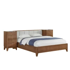 Amalie Eastern King Wall Bed With 2 Piers, Dresser, Mirror