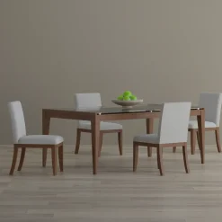 Amalie 5pc: Dining Table And 4 Upholstered Chairs