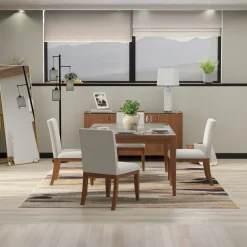 Amalie 5pc: Dining Table And 4 Upholstered Chairs