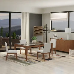 Amalie 5pc: Dining Table And 4 Upholstered Chairs