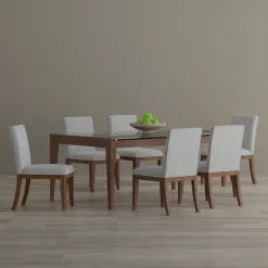 Amalie 7pc: Dining Table And 6 Upholstered Chairs