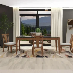 Amalie 5pc: Dining Table And 4 Wood Side Chairs