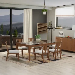Amalie 7pc: Dining Table And 6 Wood Side Chairs