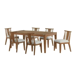 Amalie 7pc: Dining Table And 6 Wood Side Chairs