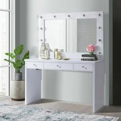 Amelia 3 Drawer Vanity with Lighted Mirror