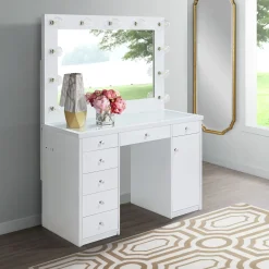 Anisa 7 Drawer Vanity with Lighted Mirror