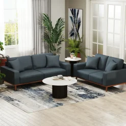 Ava Leather Living Room Set