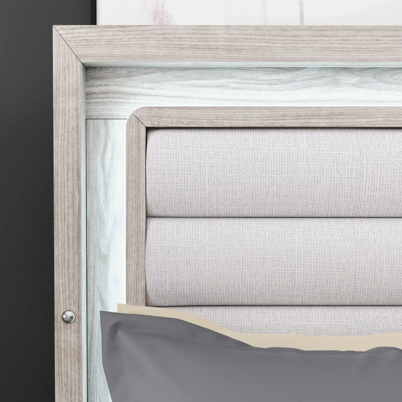 Avery California King Upholstered Bed with Light