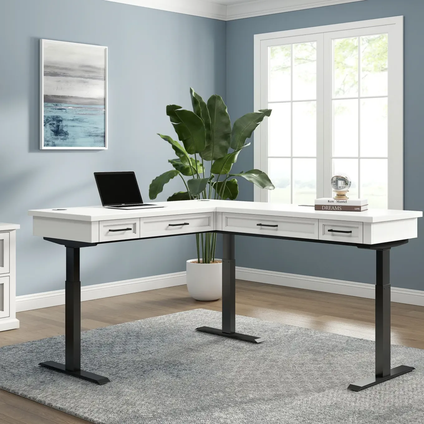 Barrow Electric Sit/Stand L-shaped desk