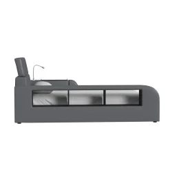 Blaine Modular Full Bed with Built-in Nightstand, Lounge Chair & Bookcase