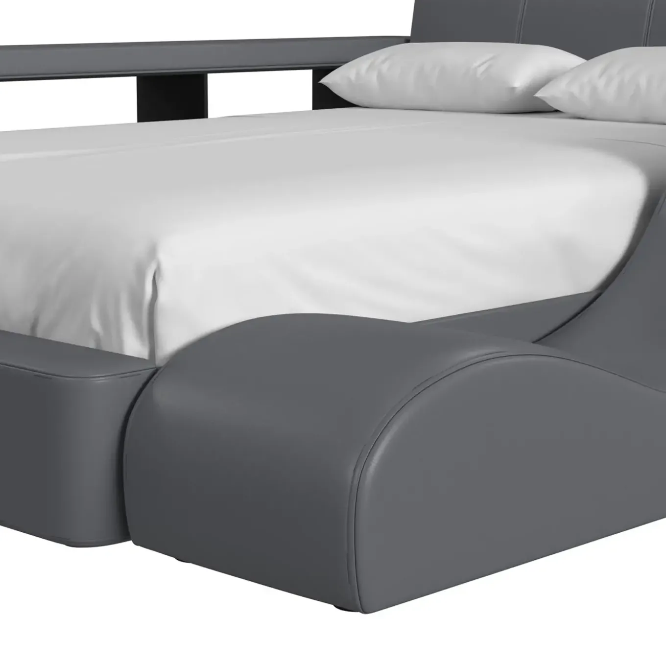 Blaine Modular Full Bed with Built-in Nightstand, Lounge Chair & Bookcase