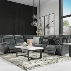 Blockbuster 6pc Immersive Sound Power Sectional w/heat and massage