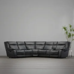 Blockbuster 6pc Immersive Sound Power Sectional w/heat and massage