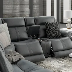Blockbuster 6pc Immersive Sound Power Sectional w/heat and massage