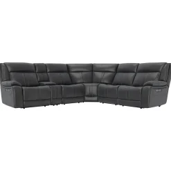 Blockbuster 6pc Immersive Sound Power Sectional w/heat and massage