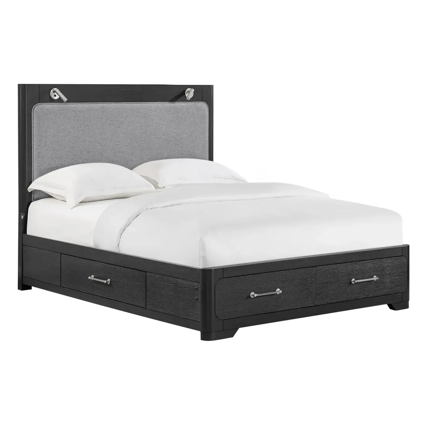 Bowery Queen Storage Bed, Dresser, Mirror, Nightstand