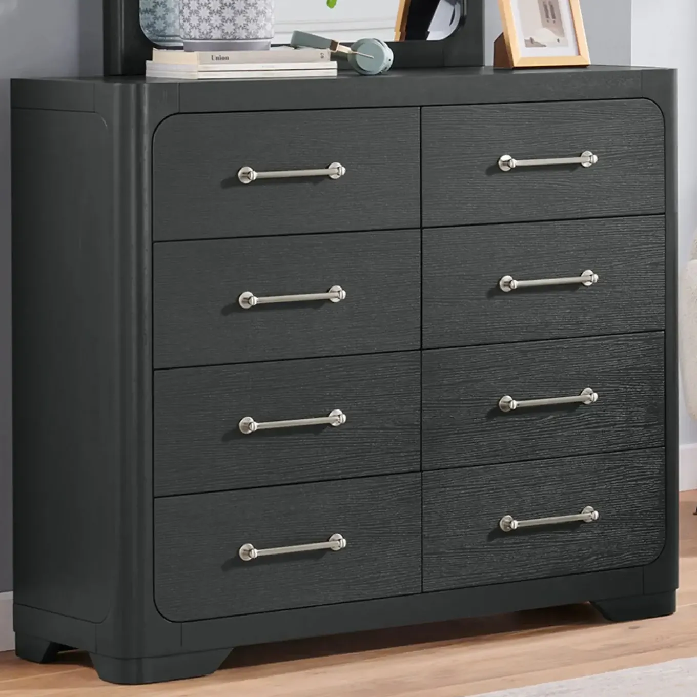 Bowery Queen Storage Bed, Dresser, Mirror, Nightstand