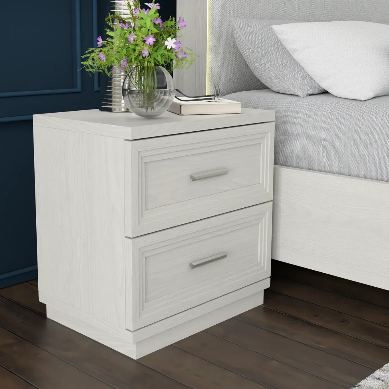 Burbank Bedroom Set Queen Storage Bed, Dresser, Mirror & Nightstand