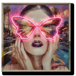 Butterfly Woman w/LED Lights Wall Art