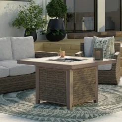 Cabo 5pc Fire Chat: Firepit+4 Lounge Chairs