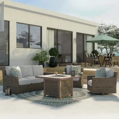 Cabo Sofa, 2 Chairs, and Firepit