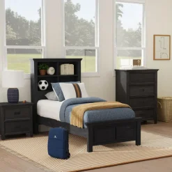 Cali Kids Charcoal Bookcase Bedroom Set
