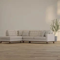 Calvin Sectional Beige 2pc Sectional with LAF Chaise