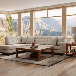 Calvin Sectional Beige 2pc Sectional with LAF Chaise