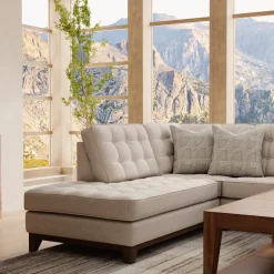 Calvin Sectional Beige 2pc Sectional with LAF Chaise