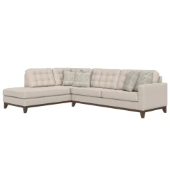 Calvin Sectional Beige 2pc Sectional with LAF Chaise