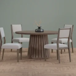 Carnaby Extendable Round Table & 4 Side Chairs