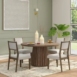 Carnaby Extendable Round Table & 4 Side Chairs