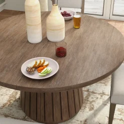 Carnaby Extendable Round Table & 4 Side Chairs