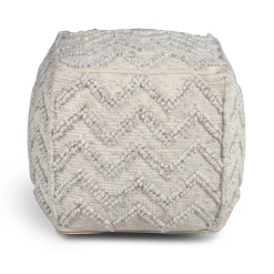Chevron Pouf Square Ottoman