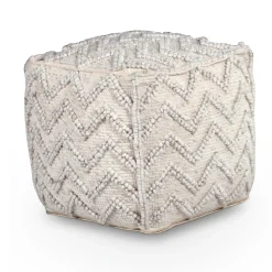 Chevron Pouf Square Ottoman
