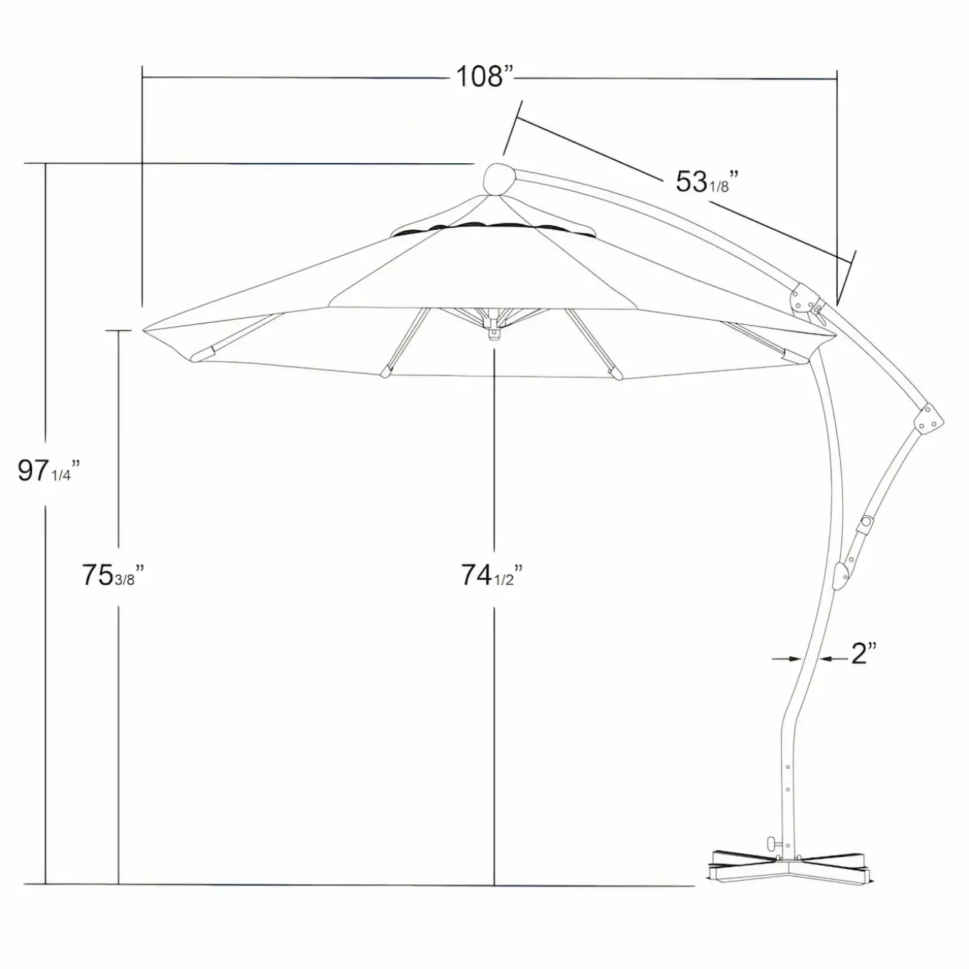 Coral Coast Cantilever Umbrella