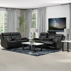 Cosmo Black Reclining Living Room Set