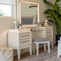 Danica 3pc Vanity, Mirror & Stool