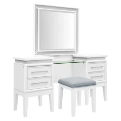 Danica 3pc Vanity, Mirror & Stool