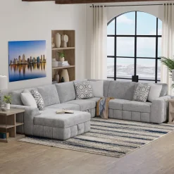 Dreamscape 4pc Sleeper Sectional with LAF Storage Chaise
