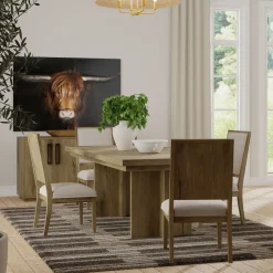 Durian Extendable Trestle Dining Table & 4 Side Chairs
