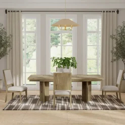 Durian Extendable Trestle Dining Table & 4 Side Chairs