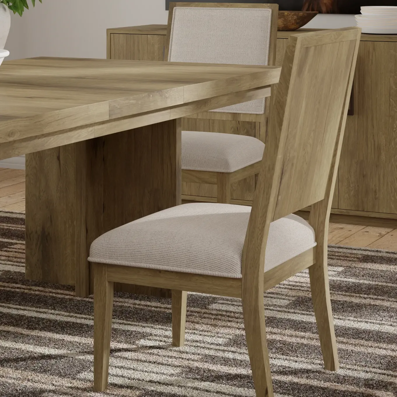 Durian Extendable Trestle Dining Table & 4 Side Chairs