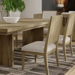 Durian Extendable Trestle Dining Table & 4 Side Chairs