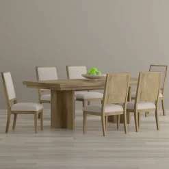 Durian Extendable Trestle Dining Table & 6 Side Chairs