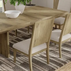 Durian Extendable Trestle Dining Table & 6 Side Chairs