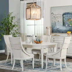 East Bay 5pc Extendable Dining Set: Table & 4 Arm Chairs